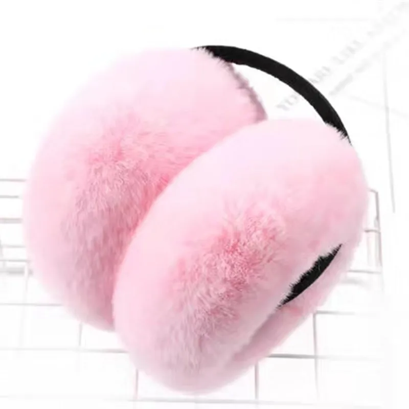 Orejeras de piel sintética de conejo para mujer, orejeras cálidas y cómodas, auriculares de piel de esquí Unisex, Protector de calentador, Otoño e