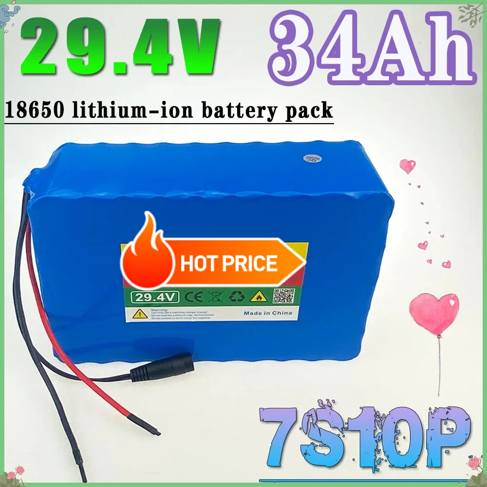

⭐⭐⭐⭐⭐ 24V/29.4V 34000MAh lithium battery pack 18650 7S10P power tool/scooter/wheelchair battery with BMS