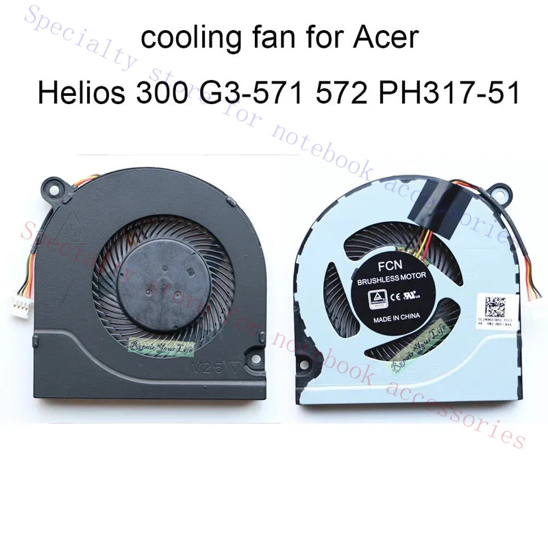 A+  Fan Cooler Radiator For Acer Predator Helios 300 G3-571 572 PH317-51 DC28000JRF0