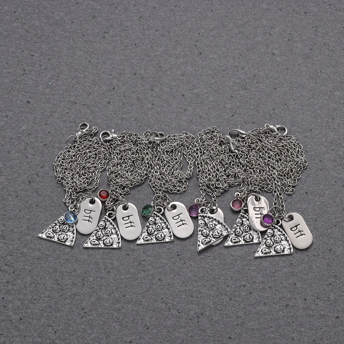 

1pc Couple Necklace Pendant Pizza Diamond Alloy Sweater Chain For Women Friends Fashion Jewelry Gift Daily Wear Party