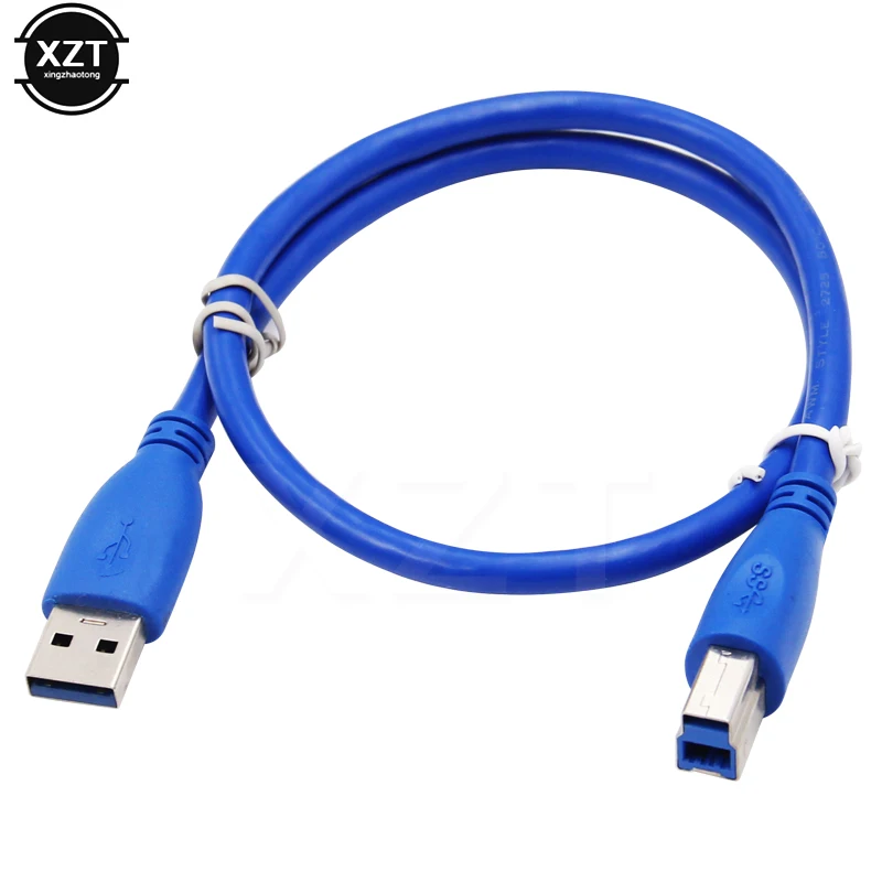 50CM USB 3.0 męskiego od AM do USB 3.0 B typ męski przedłużacz do drukarki BM kabel USB3.0 kabel konwertera do kabla do transmisji danych drukarki