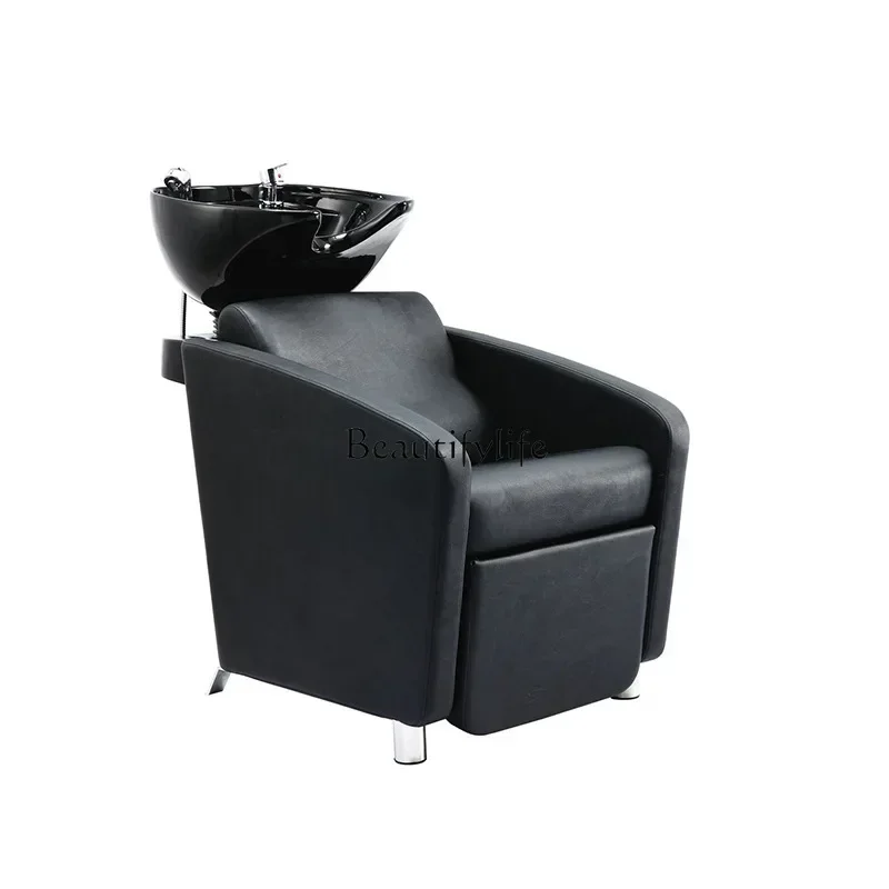 yj5lx29Half-lying barber shop special shampoo bed, high-end hair salon flush bed, European simple hairdressing