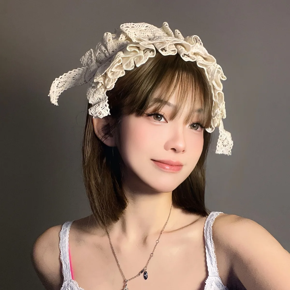 Cerceau de cheveux en dentelle Sweet Lolita, joli nœud papillon, fleur, anime, femme de chambre, cosplay, sauna, bande, accessoire, fait à la main, vente en gros