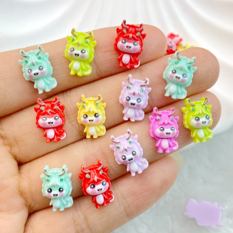 50Pcs New Mixed Nail Art Resin Little Dinosaur Designer Charms Rhinestones DIY Craft For Nail 3D Decorations Jewelry