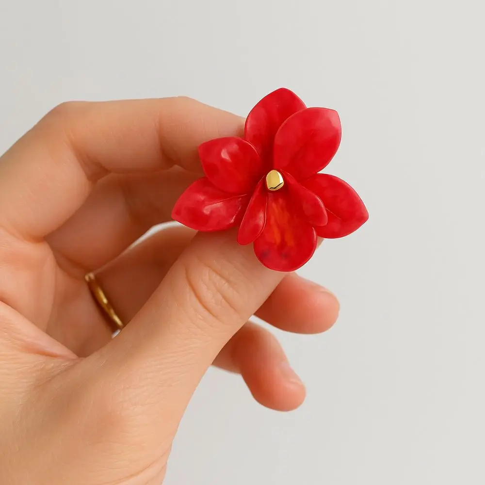 

Bohemian Fabric Flower Earrings Fashion Exaggerated Women's Vacation Earrings Drip Oil Unique Temperament Flower Earrings
