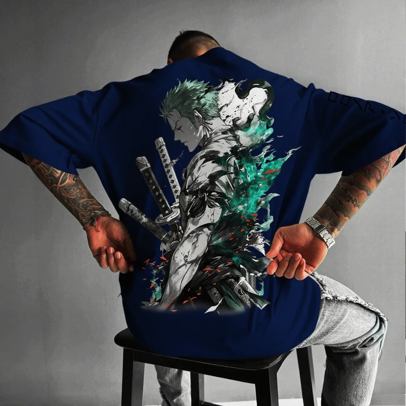 قطعة واحدة زورو أنيمي الرجال تي شيرتات قصيرة الاكمام جديد الصيف القطن الشارع الشهير رداء علوي غير رسمي الجرافيك المحملة المتضخم Y2k الملابس للجنسين #4