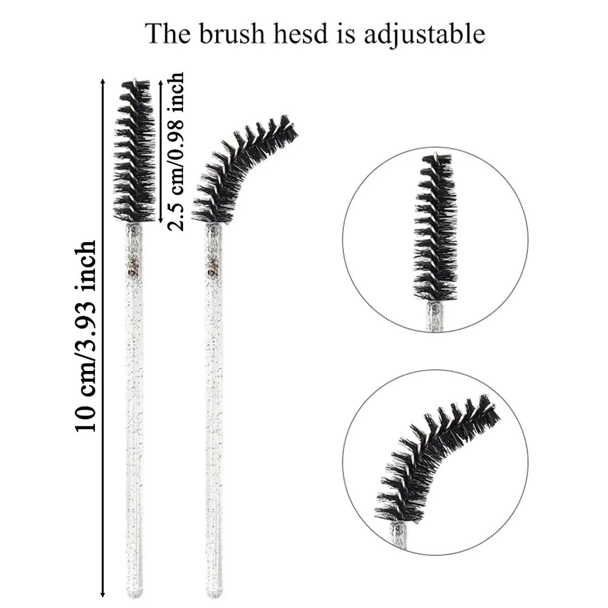 10Pcs Crystal Eyelash Brush Disposable Mascara Wands Eyelash Extension Microbrush Eyebrow Applicator Makeup Brush