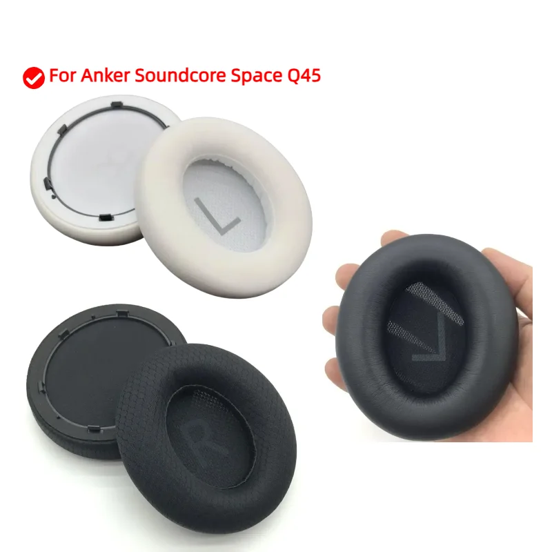 

2pcs/pairs Leather Headphone Foam For Anker Soundcore Space Q45 Headset Ear pads Cushion Replacement Covers Accoriess