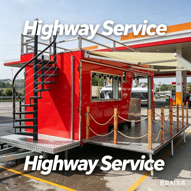 Round Food Trailer Concession Cart Mobile Kitchen Smooth Exterior For Easy Branding Decal Application Street Marketing Design