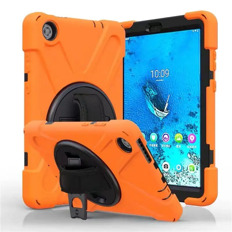 Tablet Case New For Lenovo Tab M8  HD 8.0 inch TB-8505F TB-8505X Case Rotating Kickstand+Hand Strap+Shoulder Strap Cover