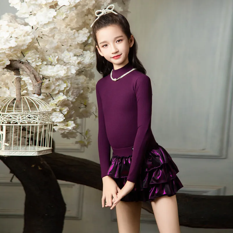 

Элитный танцевальный костюм для девочек, профессиональный комплект для детских танцевальных выступлений, тренировочный костюм для латиноамериканских танцев