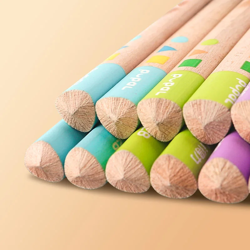 Deli-Crayons en bois pour enfants, outil d'écriture et d'entraînement, stylo avec taille-crayon, cadeaux pour enfants, 8 pièces, 16 pièces