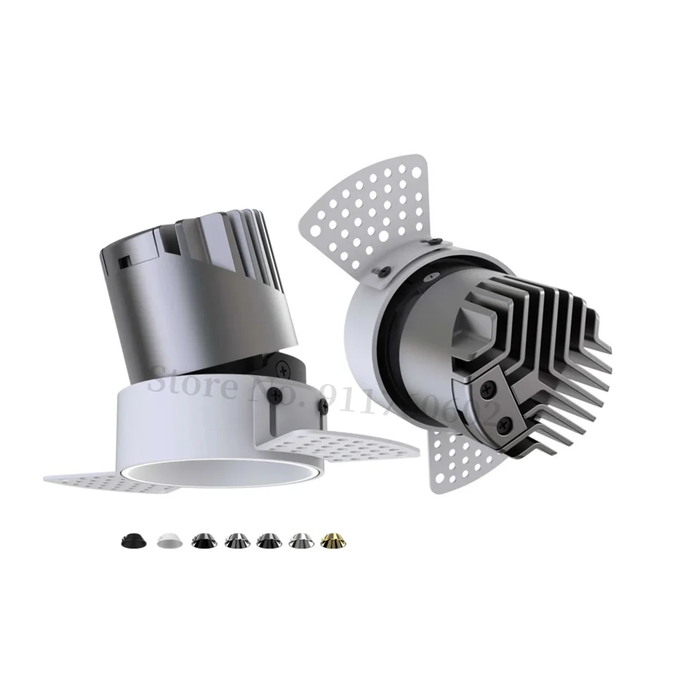 Round Recessed Anti-glare LED COB Downlight 5W 7W 10W 15W Dimmable 110V 220V Ceiling Spot light For Foyer Study Shop Lighting