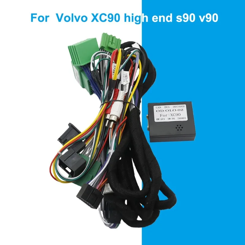For Volvo XC90 High End S90 V90 Cable Car 16Pin Wiring Harness Adapter Canbus Box Decoder Android Radio Power Cable