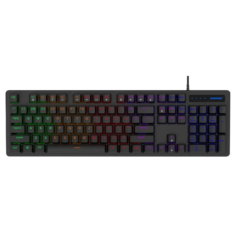 

Mechanical Keyboard Blue Switches 104 Keys Gaming Keyboard LED Backlit USB Wired Keyboard for Desktop