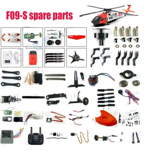 Original YUXIANG F09-S F09S RC hélicoptère pièces de rechange corps coque lame train d'atterrissage cadre de moteur Servo plateau oscillant queue batterie