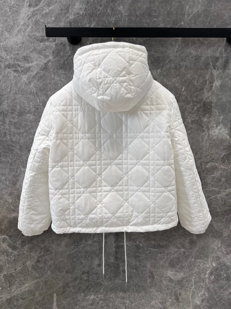 2024 New Hooded Zipper Cotton Jacket Imported Bright Nylon Material Cotton Plaid Jacket Lightweight and Warm Cotton Clothing