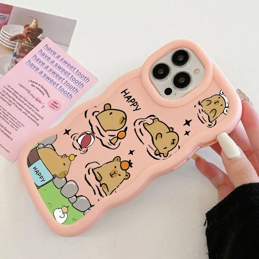 Casing Ponsel untuk Xiaomi Redmi 14C 12C 8 10C 13C A3 10A 9C A5 A1 A2 Plus Kartun Capybara Lembut TPU