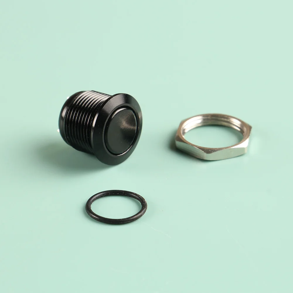 Metal Short Push Button Switch 12mm Momentary Self-Reset Waterproof On-Off