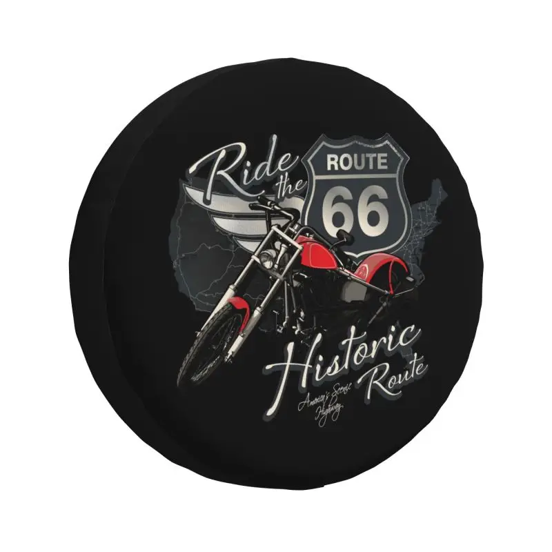 

Custom Travel Motorcycle Ride Route 66 Tire Cover Trailer US Numbered Highways Spare Wheel Protector for Jeep Toyota Mitsubishi