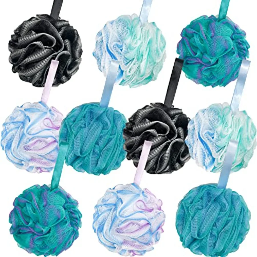 10 Pack Bath Sponge Shower Loofahs 40g, Mesh Pouf Bath Scrunchies Body Wash Puff, Body Scrubber Exfoliating Bath Sponge for Wom