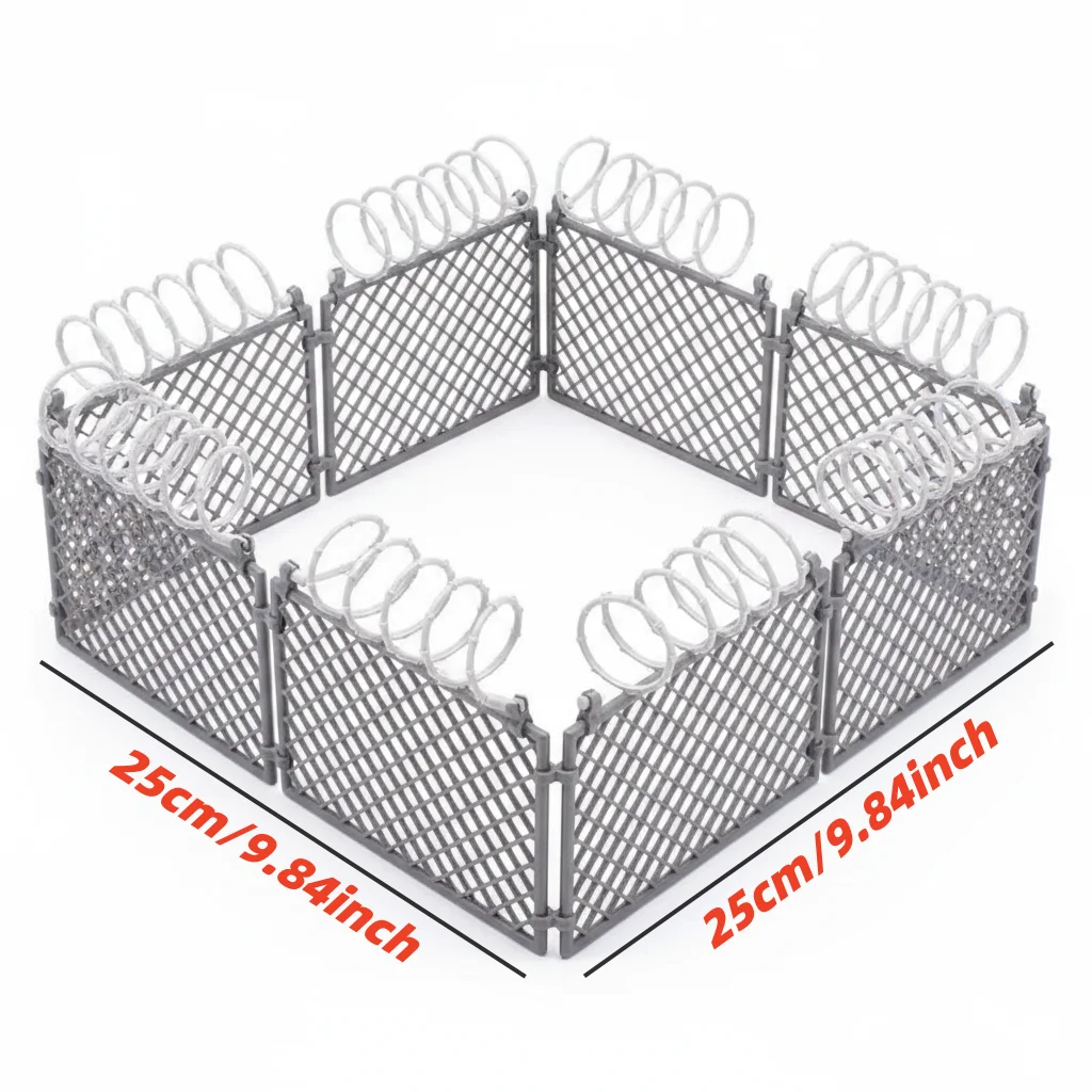 MOC Military Fence Building Blocks Parts DIY Toy Wire Mesh Accessories Protective Isolation Net Roadblock Toys for Boys Gifts view 6