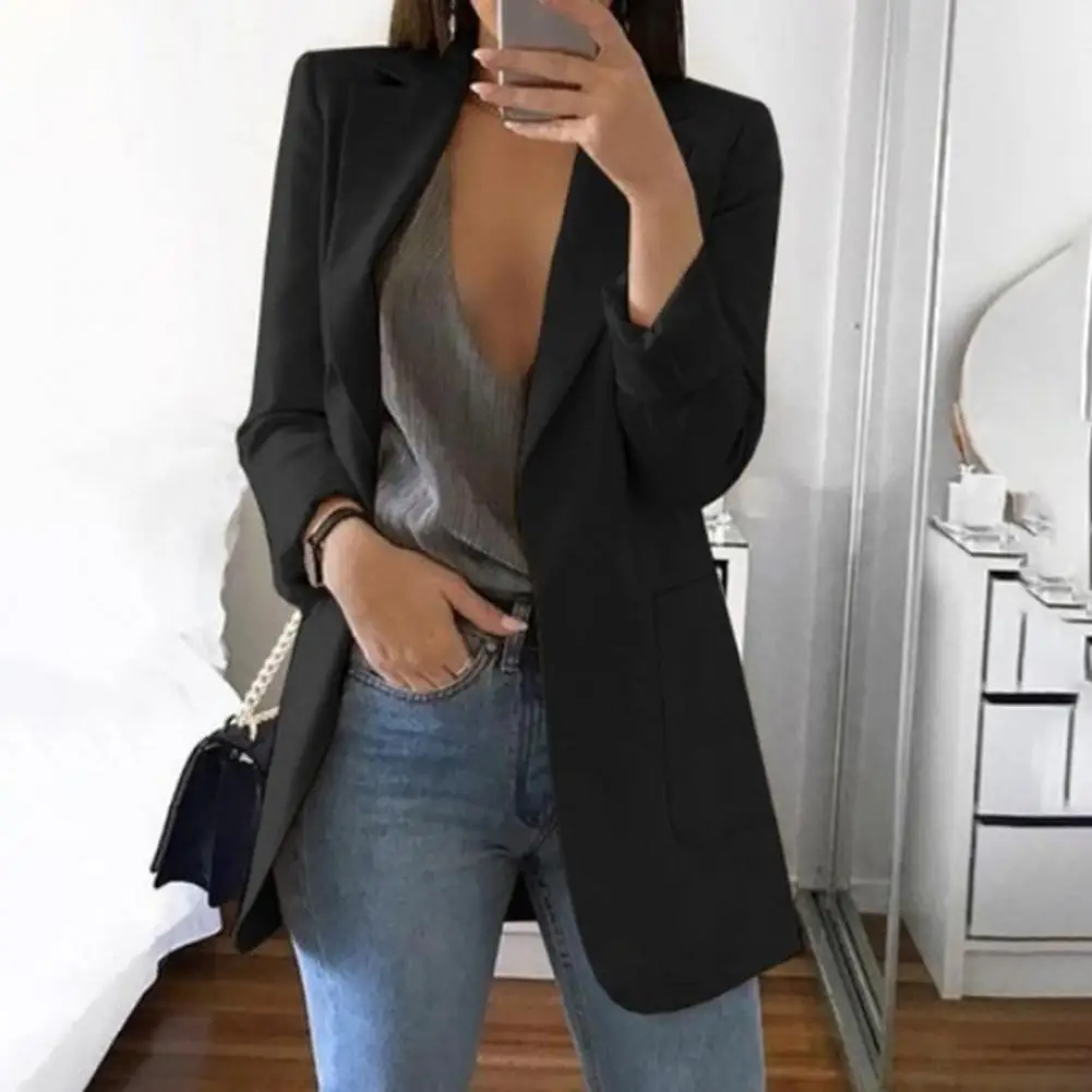 Blazer Frau Vintage Koreanische Übergroßen Büro Dame Anzüge Jacke Einfarbig Mantel Lose Beiläufige Jacke Frauen Outer Veste Femme