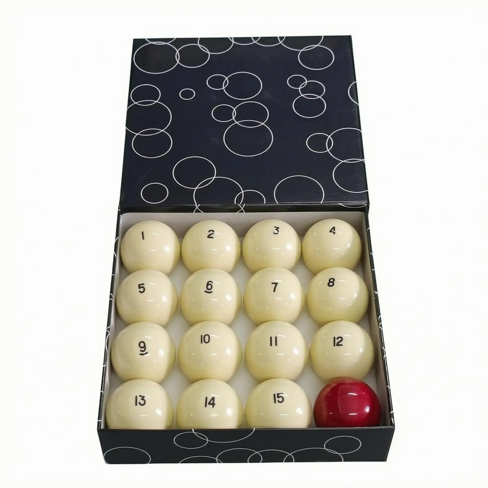 16 Pieces Russian Billiard Ball Set Glossy Billiard Ball Set with Presentation Box for Hobbyists, Practice Tables