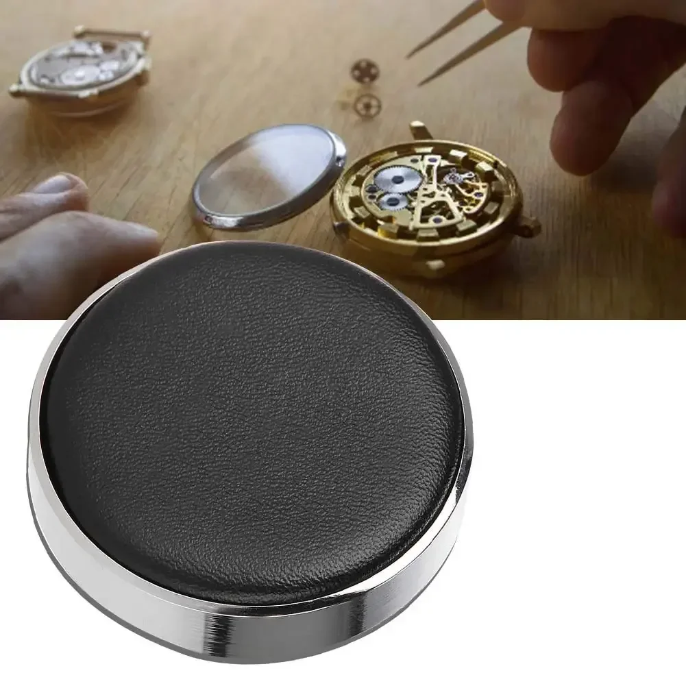 Watch Jewelry Movement Casing Cushion Pad Leather Protecting Holder Professional Watch Repair Tool Accessory for Watchmaker 72mm