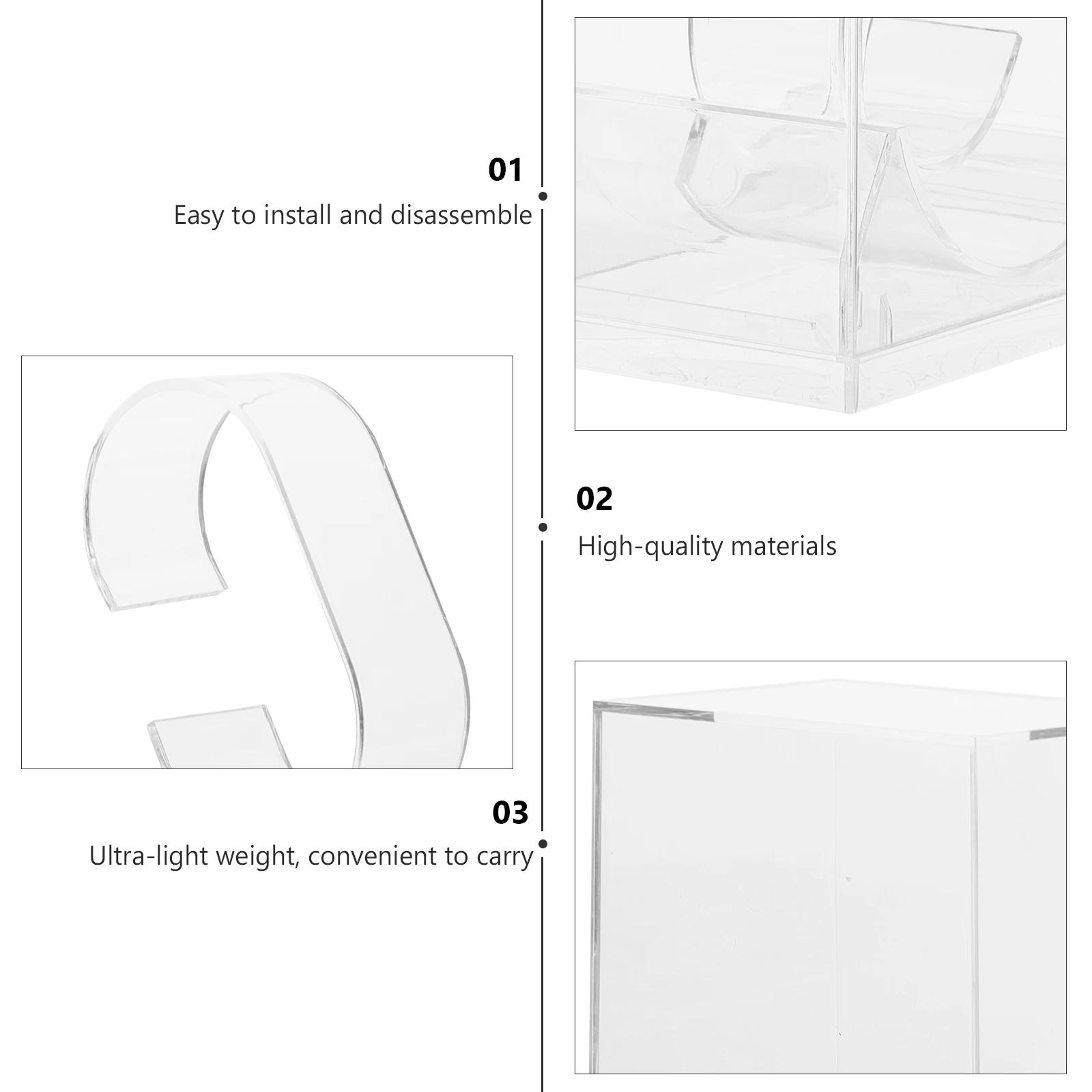 

6pcs Watch Display Boxes Transparent Storage Cases For Ladies Children Small Medium Watches Lightweight Durable Packaging Boxes