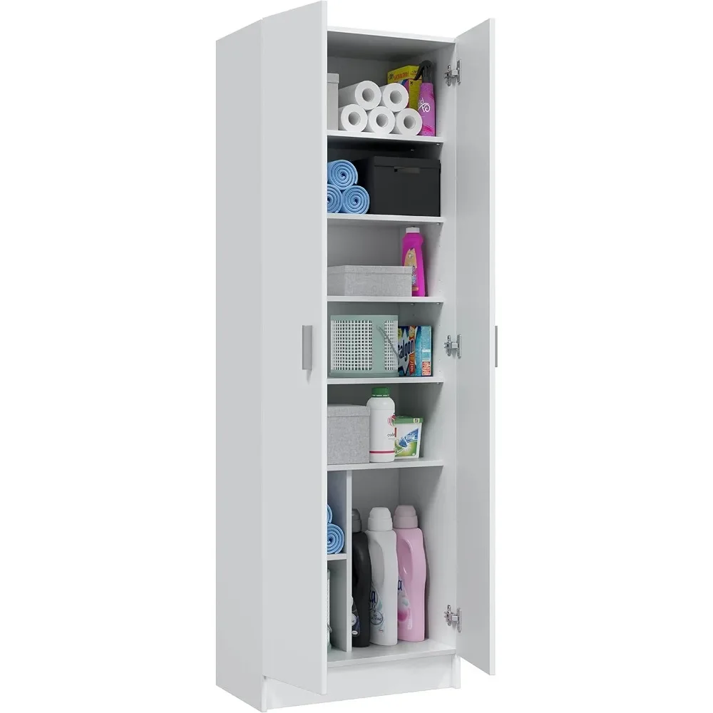 Habitdesign Armario Zapatero Multiusos, Armario Auxiliar, Acabado en Color Blanco, Medidas: 59 cm (Ancho) x 180 cm (Alto) x 37 c