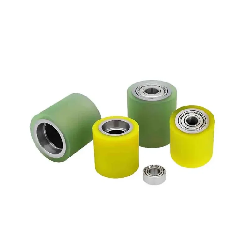 

OD 15-50mm PU Coated Wheels Double Bearing Unpowered Rollers Wear Resistant Rubber Rolls