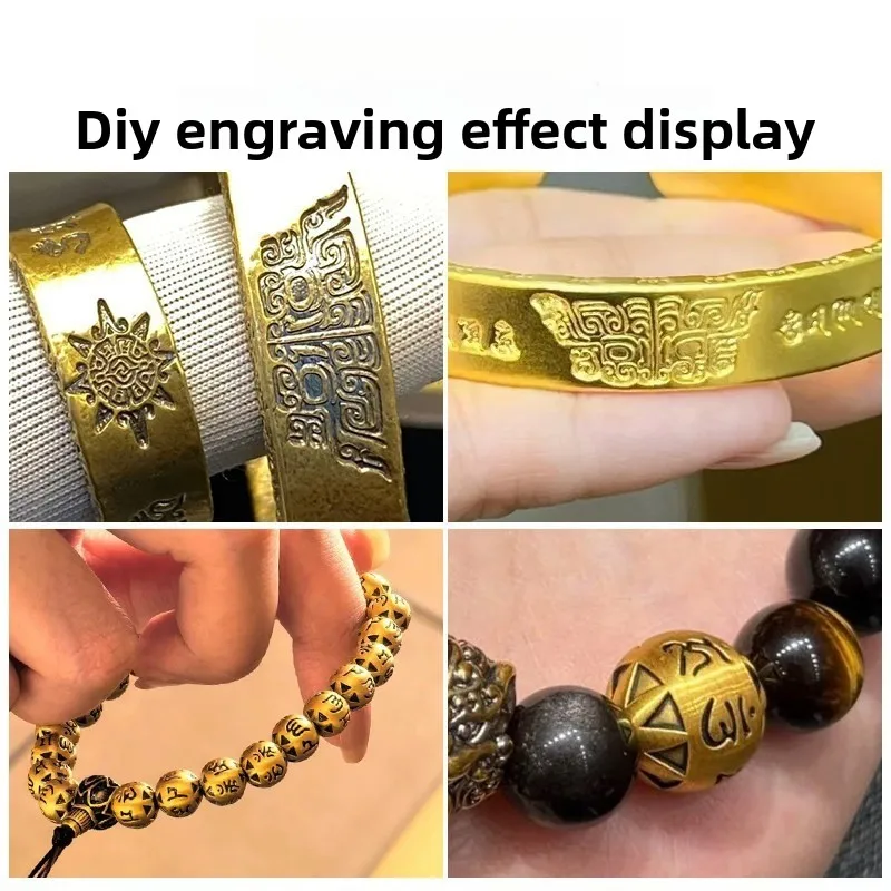 Steel Stamping Mold for Gold Silver Bracelet with Taotie Pattern & Blessing Words - Durable Engraving Punch Tool for Jewelers