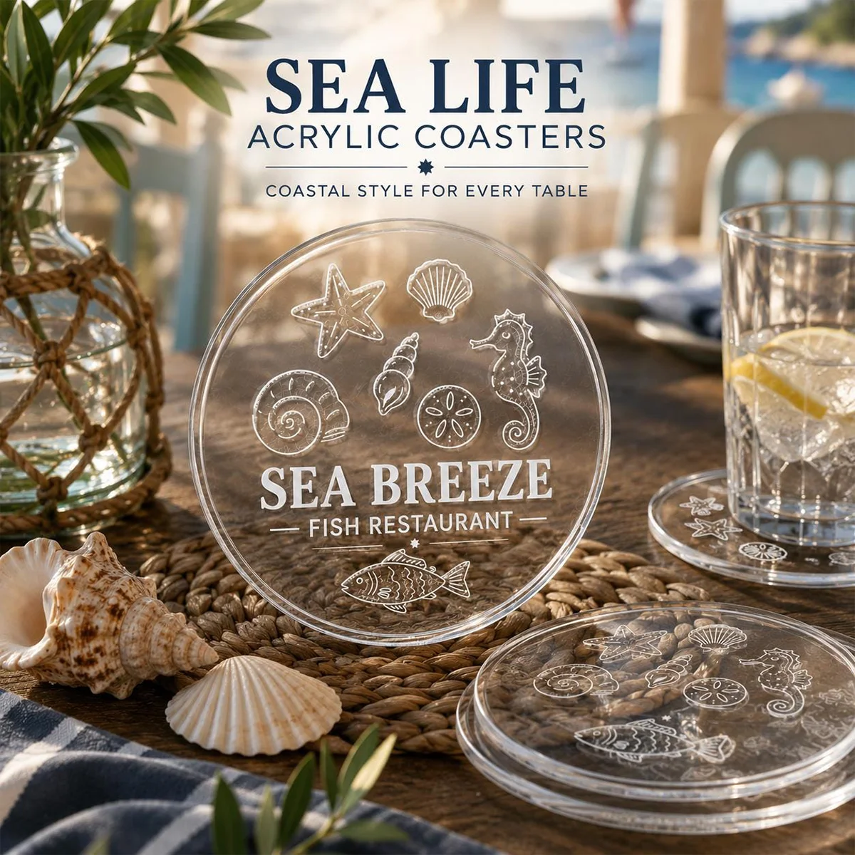 Personalized restaurant trays, custom logo made of acrylic material, high-quality printing, essential for the catering industry