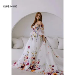 Colorful Embroidery Boho Wedding Dresses Sweetheart Detachable Sleeves Beach Bohemia Bridal Wedding Gowns