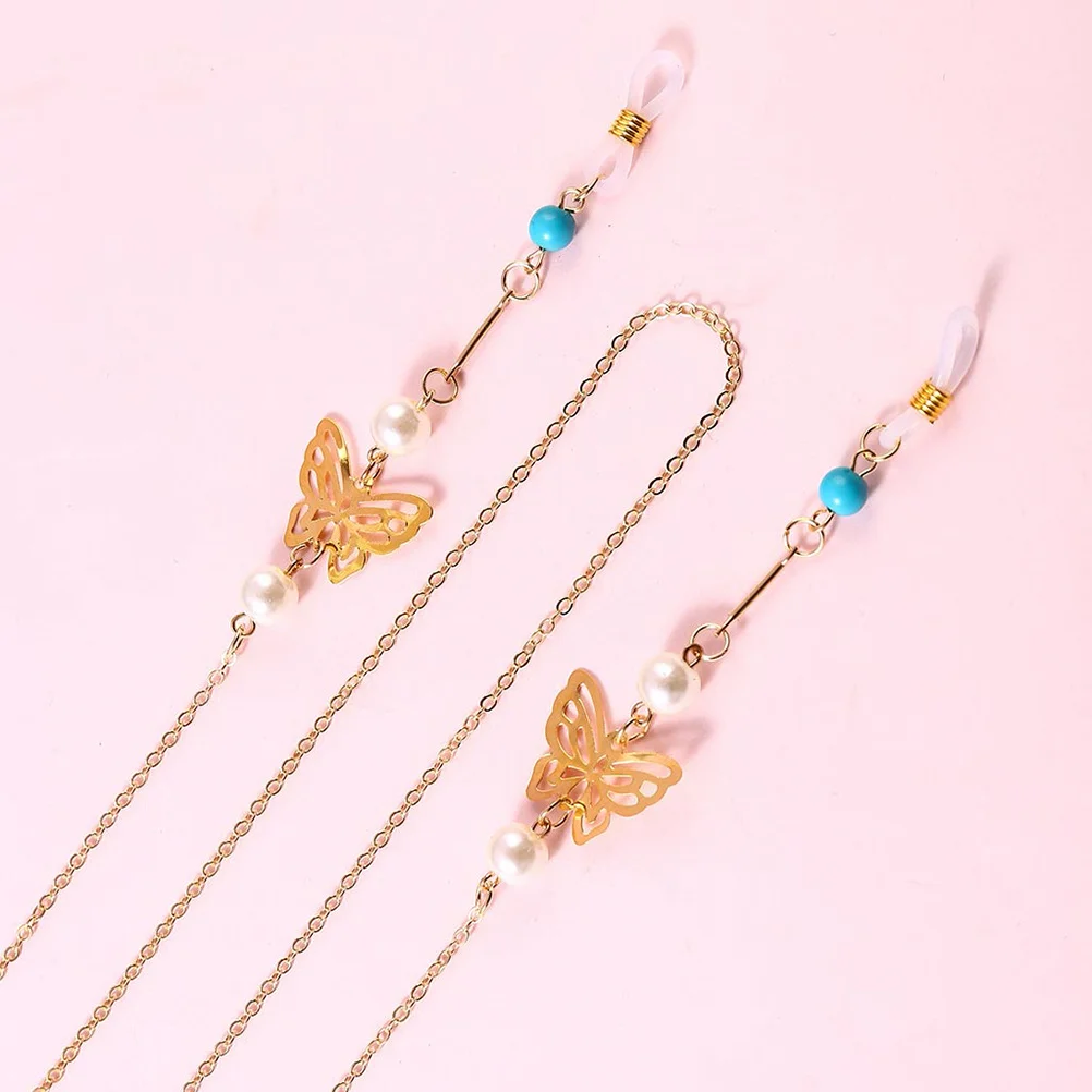 

Butterfly Eyeglass Chain Alloy Golden Anti-Slip Glasses Strap Eyewear Rope Hanging Holder For Reading Sunglasses Travel Outdoor