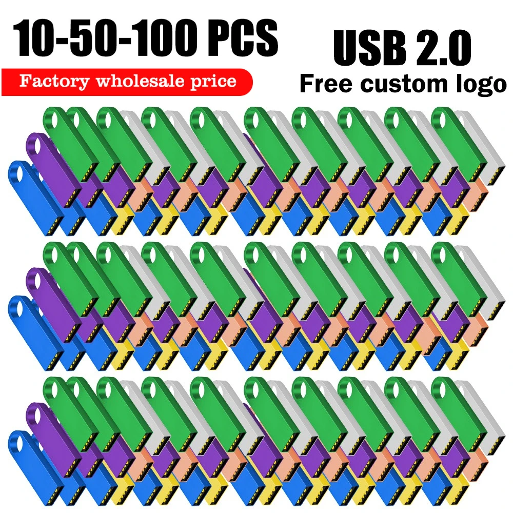 10/50/100PCS LOT Free Custom LOGO Metal USB Flash Drive Pen Drive 8GB 16GB 32GB 64GB Usb Stick 3. 0 флешка Pendrive