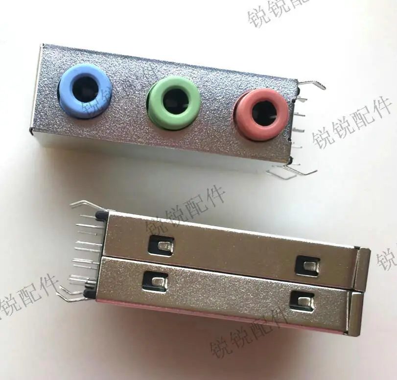 For the new main board audio interface, audio socket 3 hole sound card, blue green, yellow 13PIN sound card holder