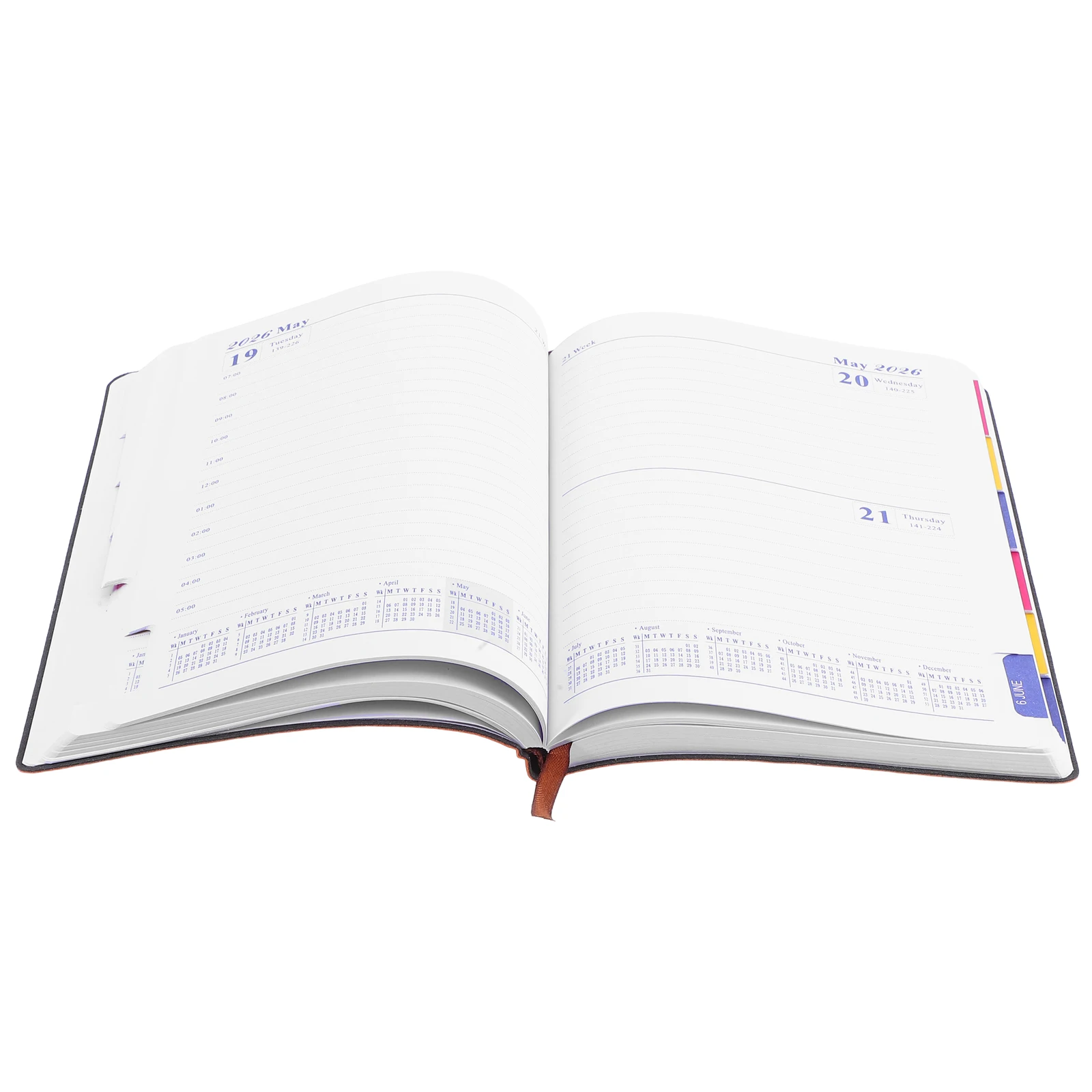 

2026 Academic Planner Book Thick Paper Writing Work Journal Notepad Daily Schedule Organizer Rounded Corners Binding