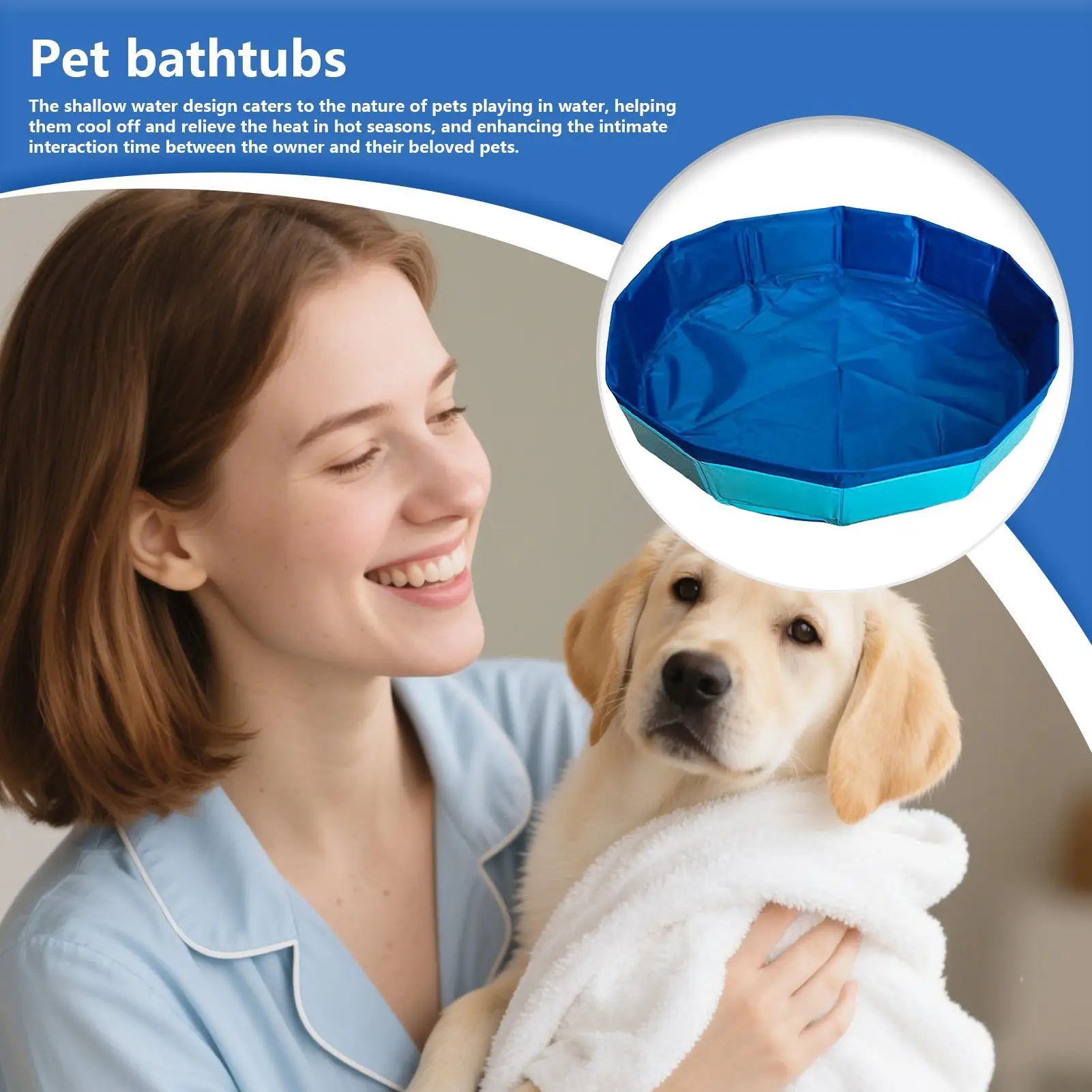 Dog Swimming Pool Cats Swimming Pool PVC Anti-Slip Foldable Portable Yard Bathing Tub For Dogs Cats Puppy Animals Children