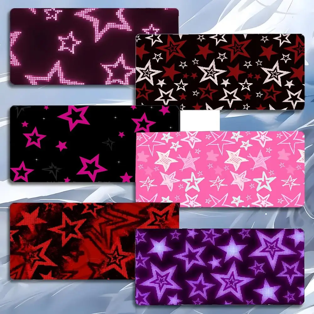 Dreamy Trendy Colorful Five-Pointed Star Style Mouse Pad Mousepad Large Gaming LockEdge Thickened PC Table Desk Mat