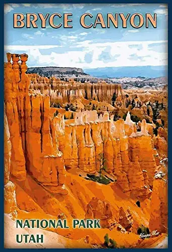 Bryce Canyon Utah Theme Metal Tin Sign 8x12 Inch Home Kitchen Travel Decor Retro Tin Sign