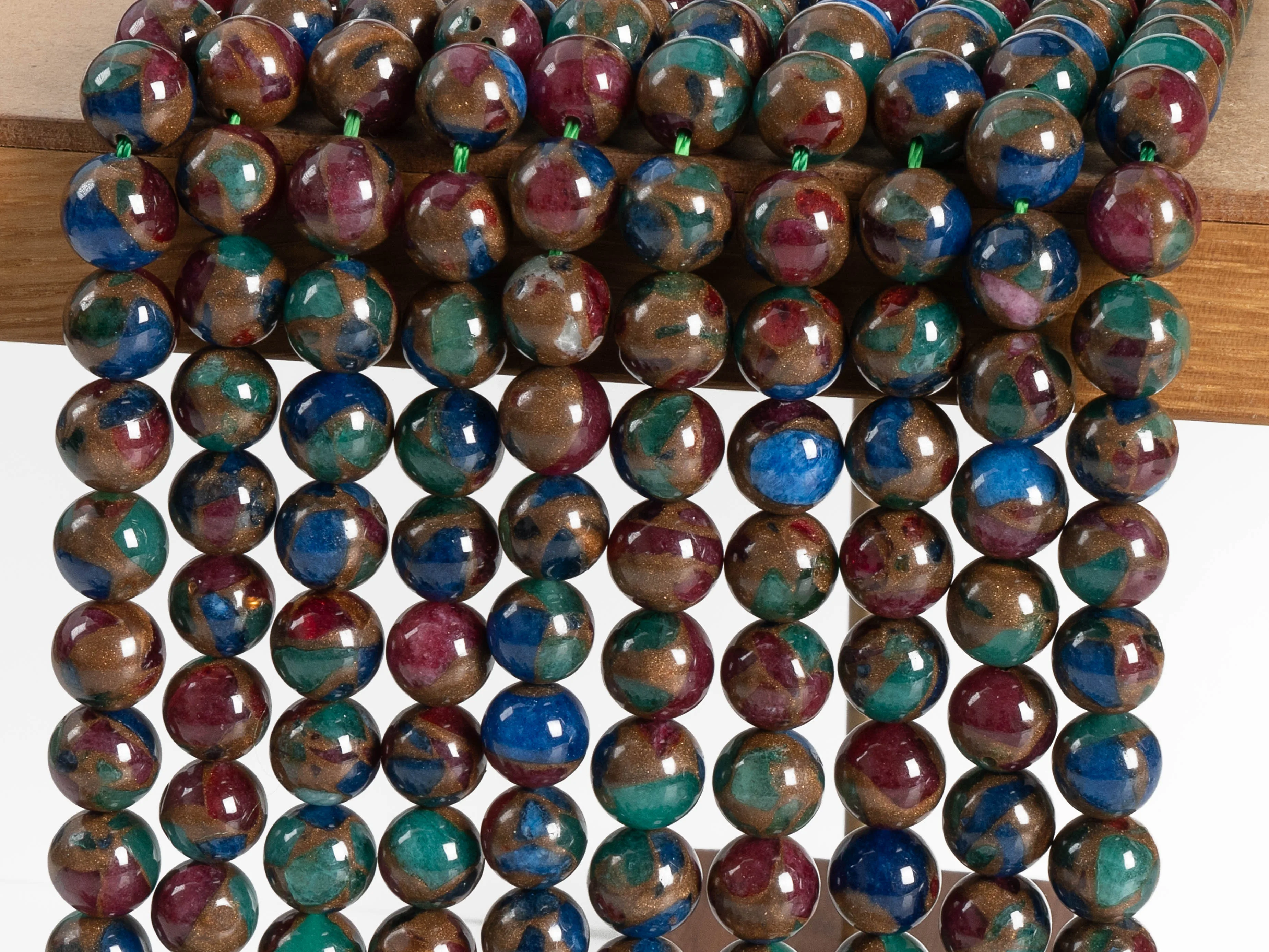 Blue Green RedSandstone Beads Synthetic Grade AAA Gemstone Loose Beads Round Size Options 4/6/8/10/12mm for Jewelry Making