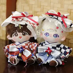 Anime 20cm Plush Doll Japanese Retro Clothing Outdoor Kimono Tavern Boys' Clothing Cosplay Bow Hairband Set Girls' Birthday Gift