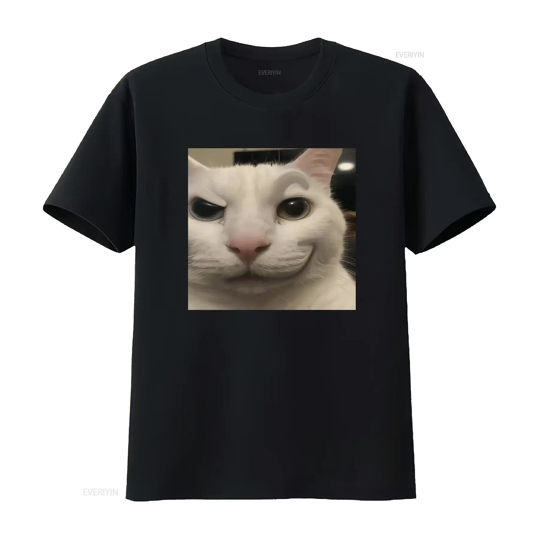 Smirk Cat M or F Funny Cotton T Shirt Parody Fast Shipping vintage Washed Stylish streetwear graphic Comfortable Breathable