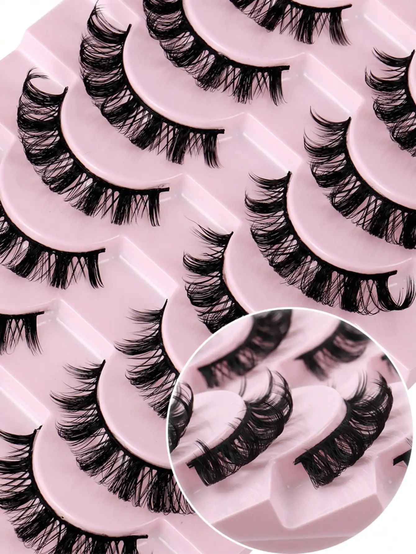 Russische Wimpern 10 Paare D-Curl Faux-Nerz-Wimpern Natürliche Flauschige Dichte 3D Lange Wimpernverlängerung – Detail 5