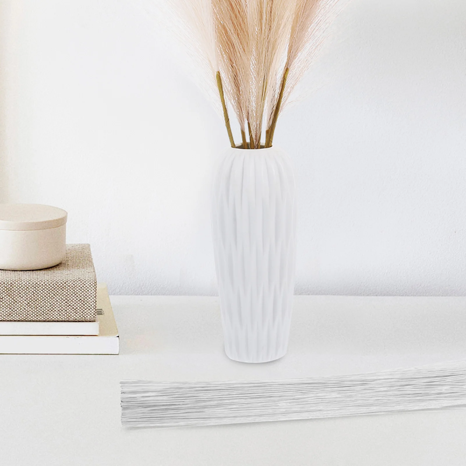 100 قطعة زهرة الوستارية الورقية ينبع أسلاك الحرفية الحديد لتغليف باقة DIY بها بنفسك ترتيب الأزهار حديقة الديكور سلك اليدوية #4