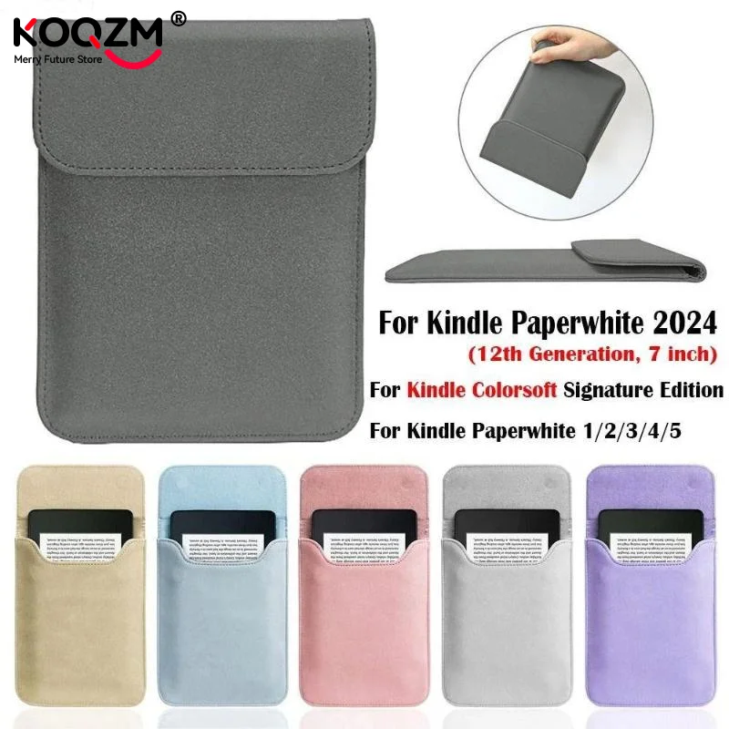 Matte Frosted  Carrying Sleeve With Magnetic Closure Soft Lining For Travel Commute Daily Reading