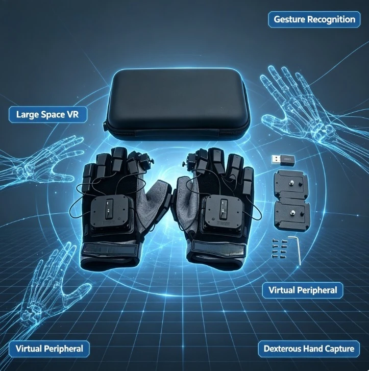 Gesture Recognition Data Glove Lightweight Dexterous Hand Capture for Large‑Space VR VRChat Virtual Streamer PeripheralAccessory