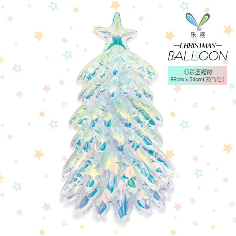 New Magic Color Medium Christmas Tree Aluminum Film Balloon Christmas Eve Party Decoration Photo